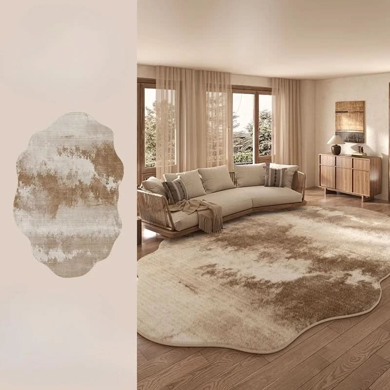 Irregular Plush Washable Rug for Bedroom and Living Room