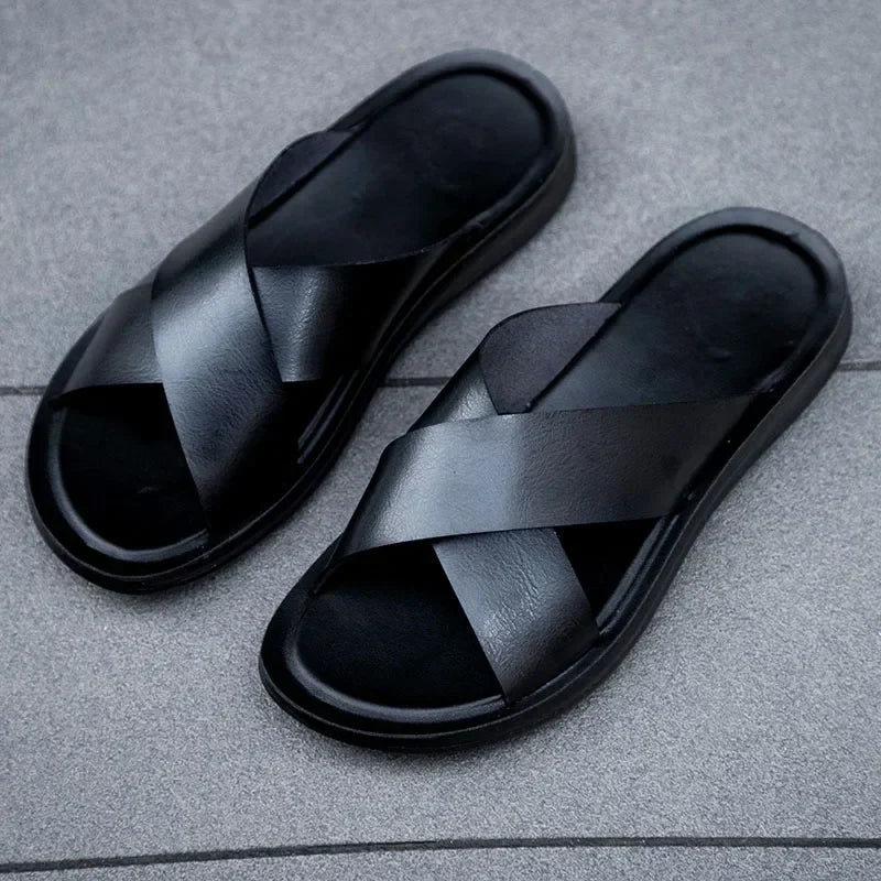 Italian Leather Men's Slides – Lorenzo