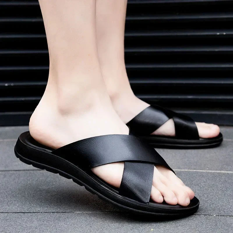 Italian Leather Men's Slides – Lorenzo