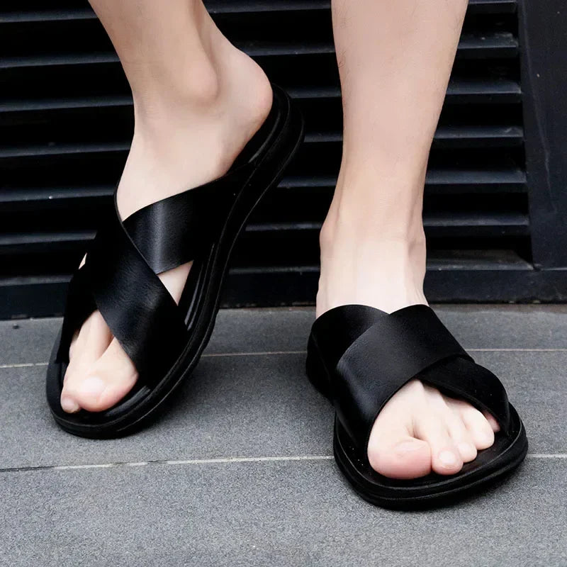 Italian Leather Men's Slides – Lorenzo