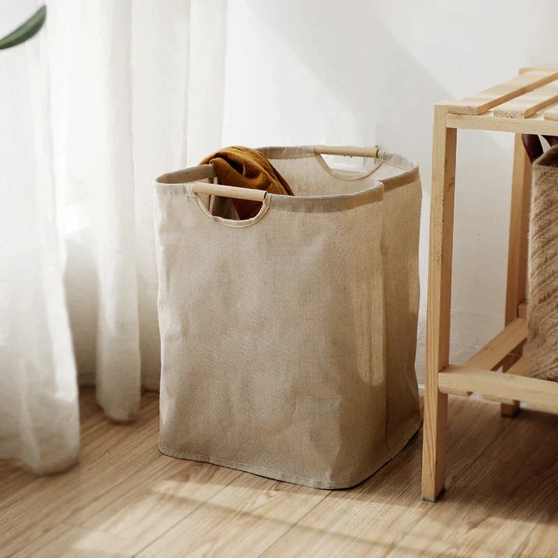 Japanese Cotton Linen Laundry Basket – Foldable Storage Basket