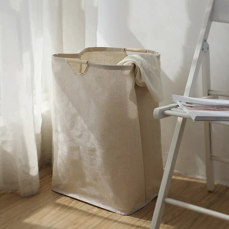 Japanese Cotton Linen Laundry Basket – Foldable Storage Basket