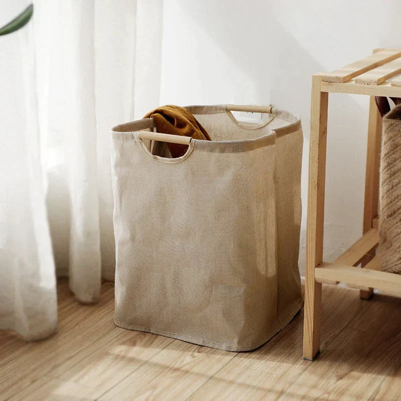 Japanese-Style Cotton Linen Laundry Basket