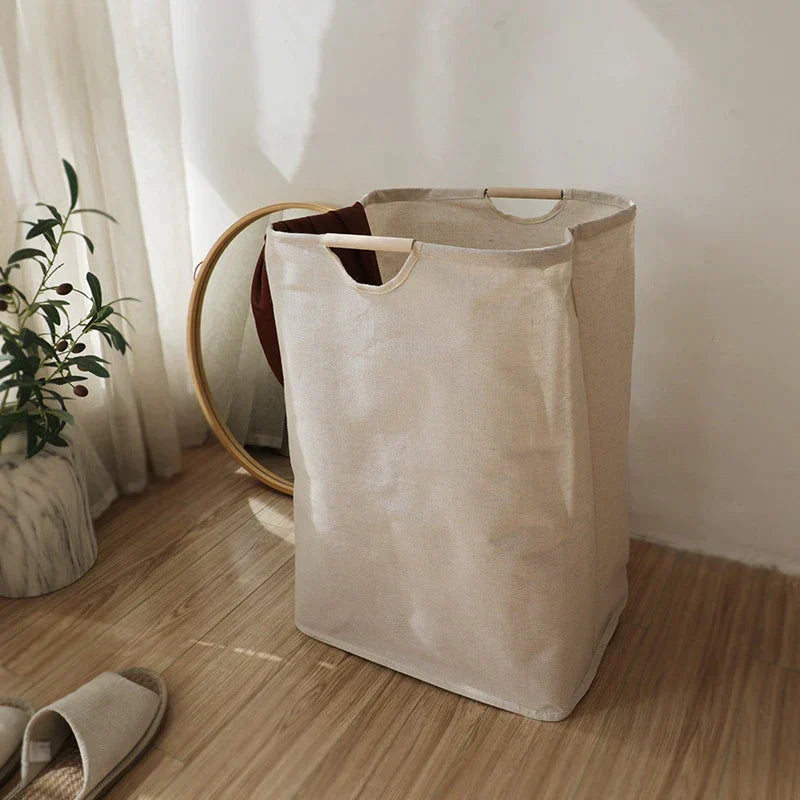 Japanese-Style Cotton Linen Laundry Basket