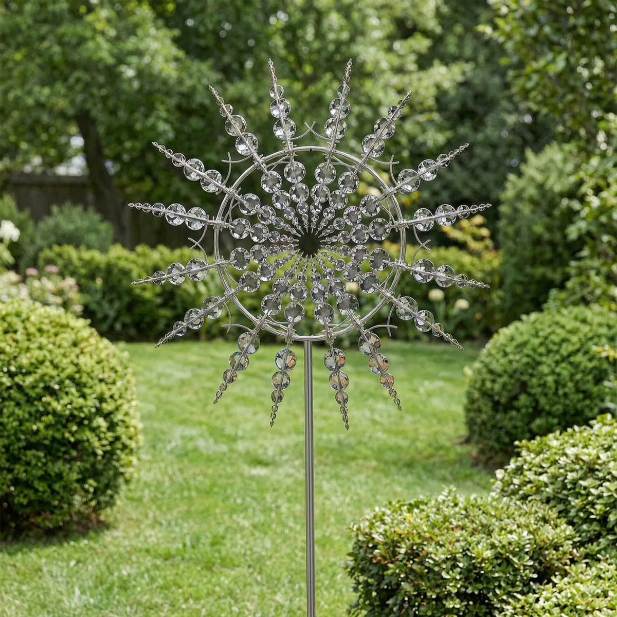 Kinetic Metal Wind Spinner on Stake