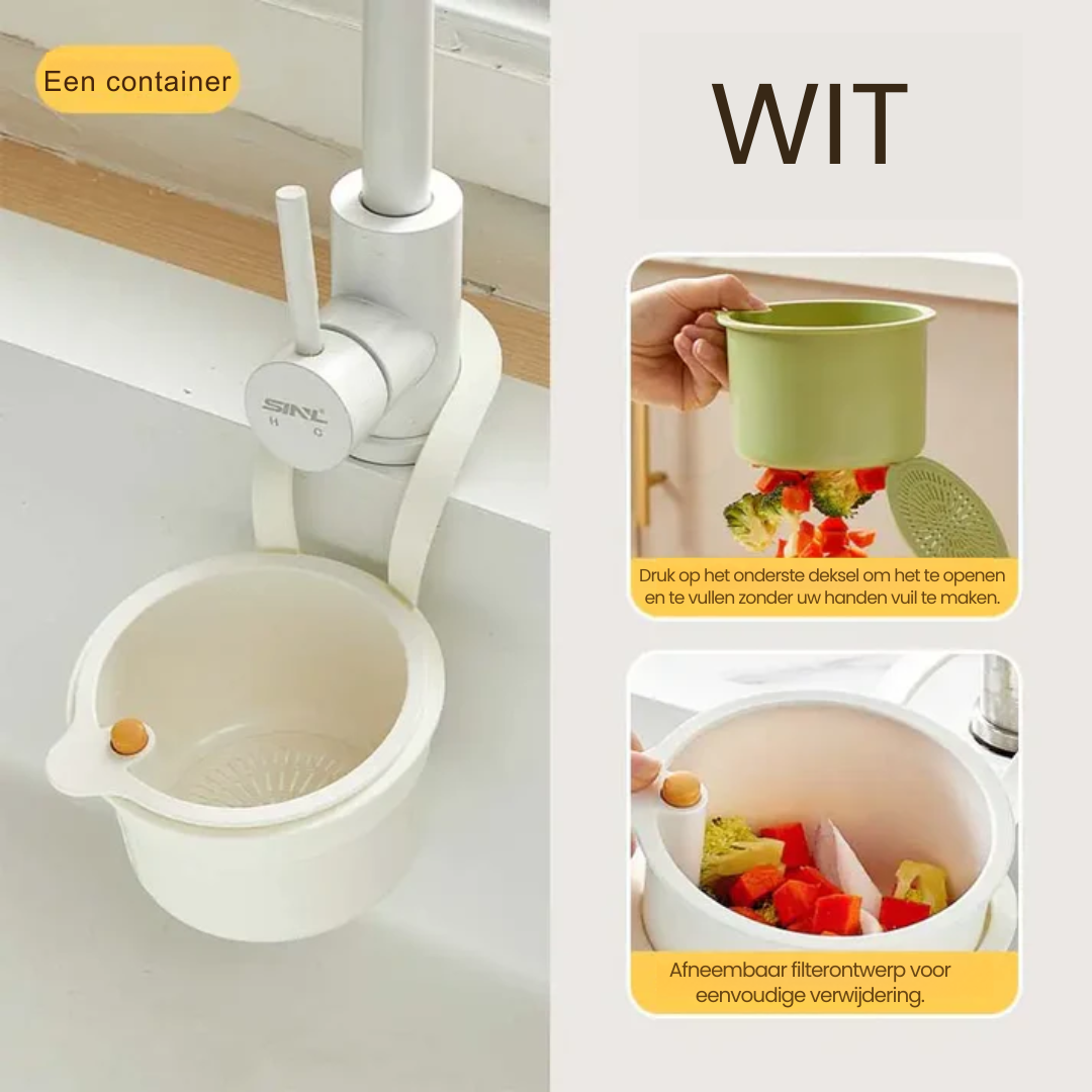 Kitchen Sink Drain Basket with Odor Control and Easy Waste Disposal