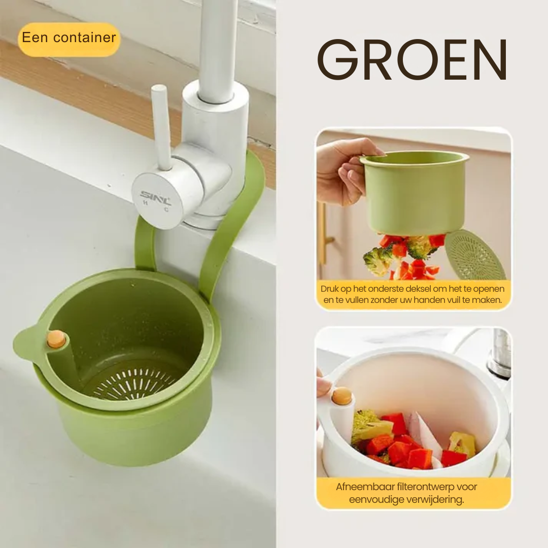 Kitchen Sink Drain Basket with Odor Control and Easy Waste Disposal