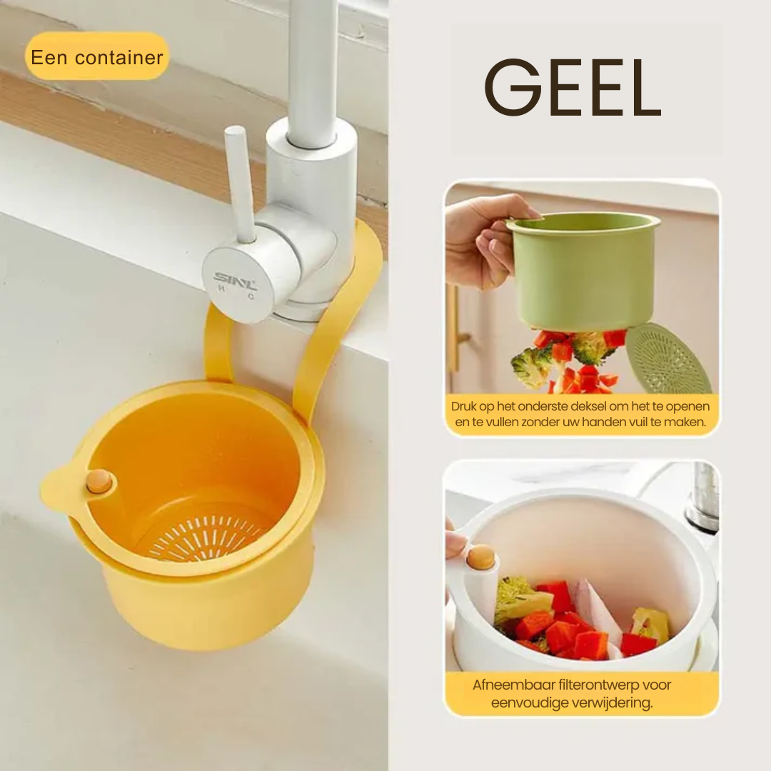 Kitchen Sink Drain Basket with Odor Control and Easy Waste Disposal