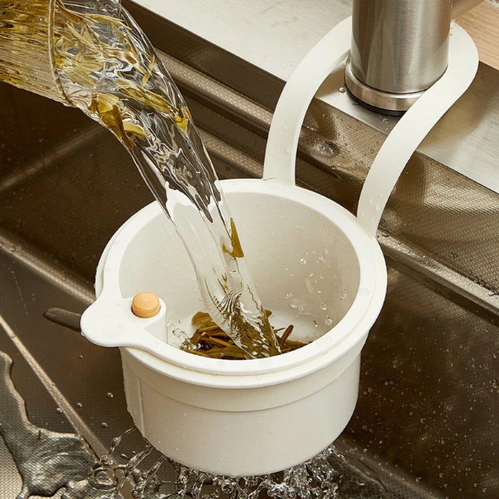 Kitchen Sink Drain Basket with Odor Control and Easy Waste Disposal