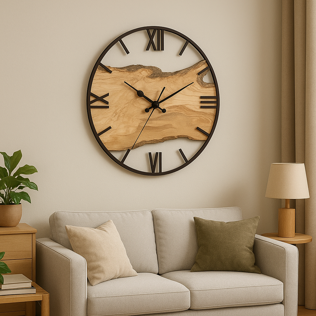Large Black Wall Clock with Minimalist Design