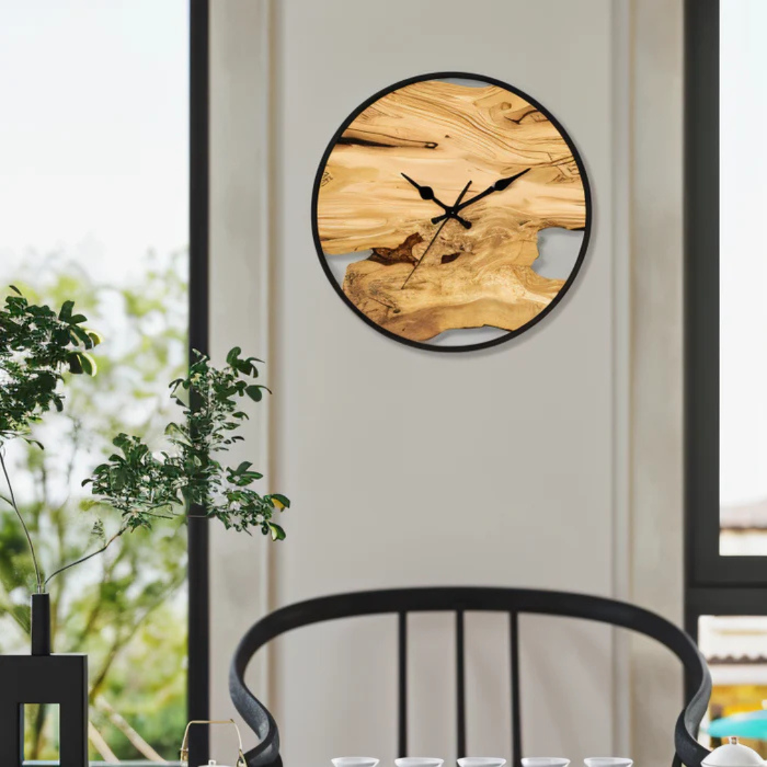 Large Black Wall Clock with Minimalist Design