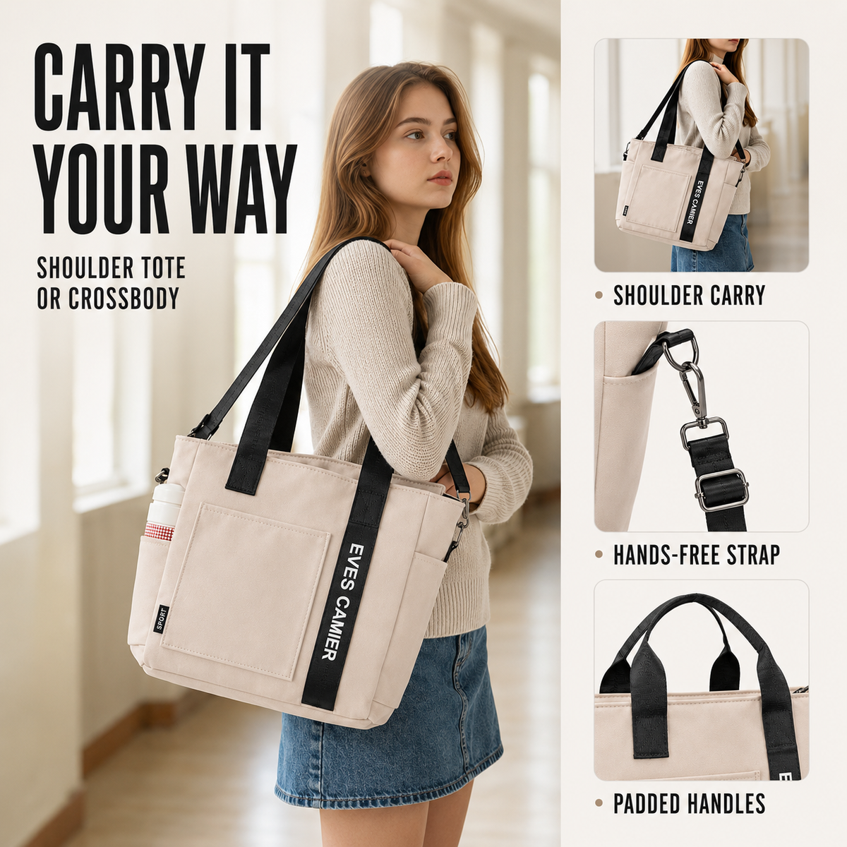 Large-Capacity Casual Tote Bag