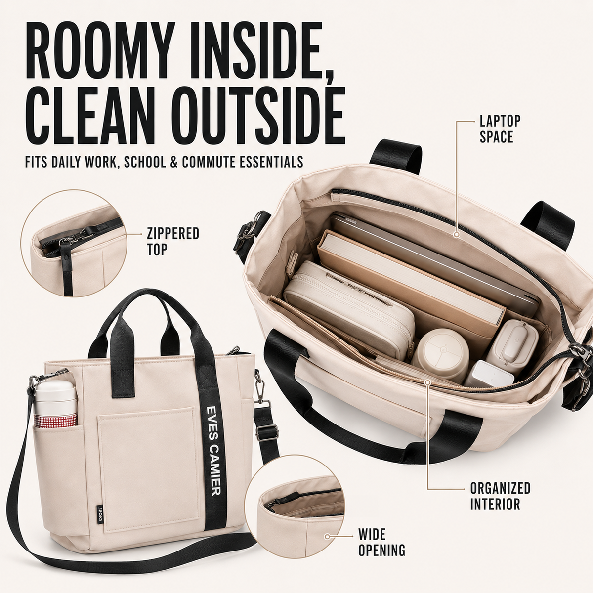 Large-Capacity Casual Tote Bag