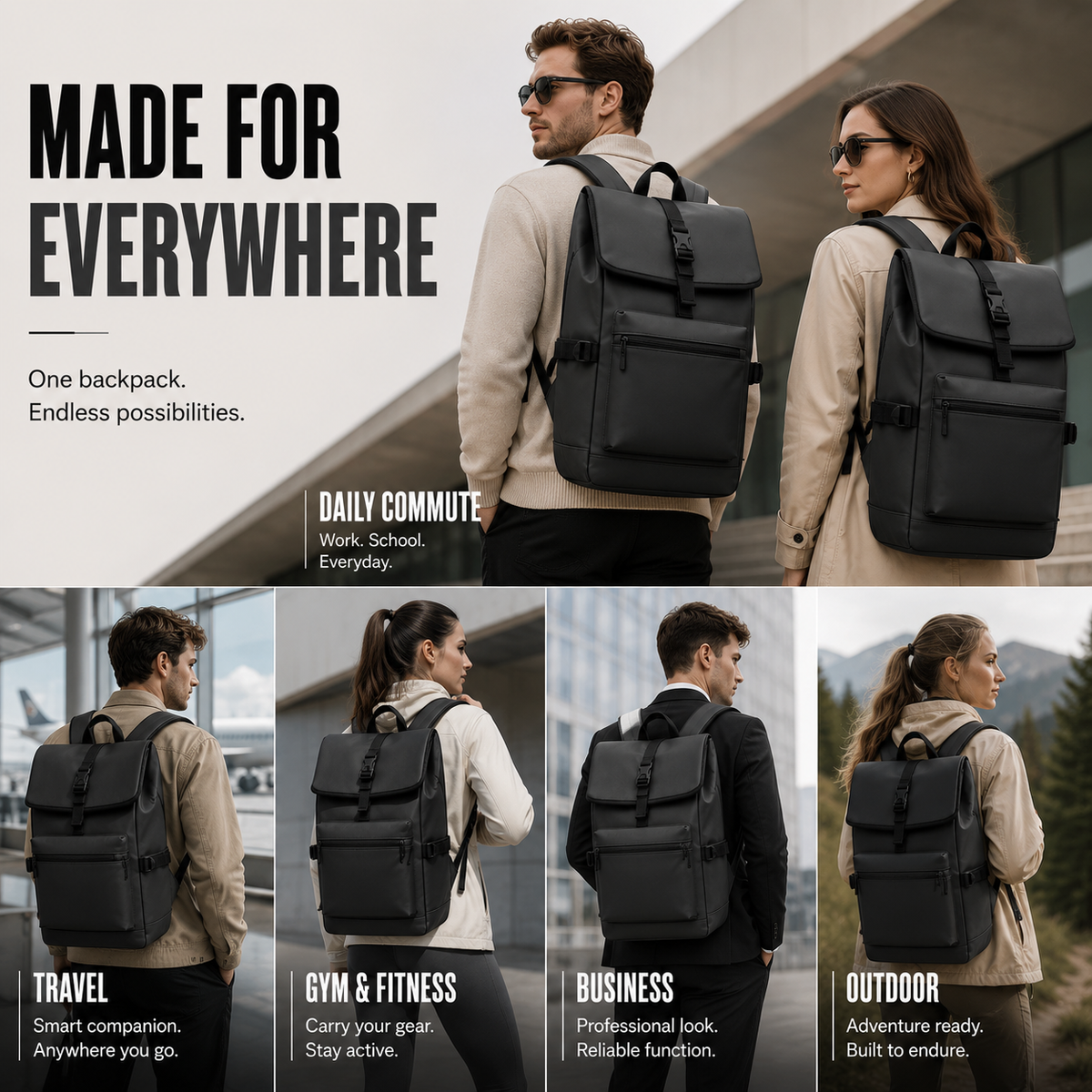 Large-Capacity Commuter Backpack