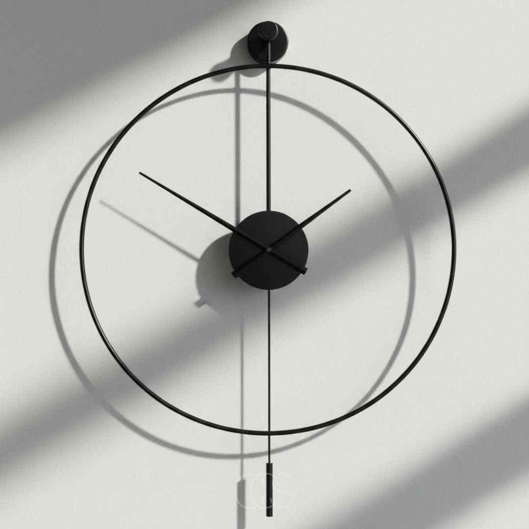 Large Silent Wall Clock with Pendulum
