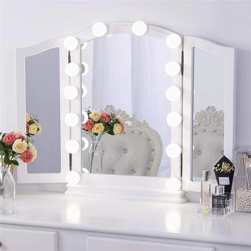 LED Vanity Mirror with Lights and Adjustable Strap