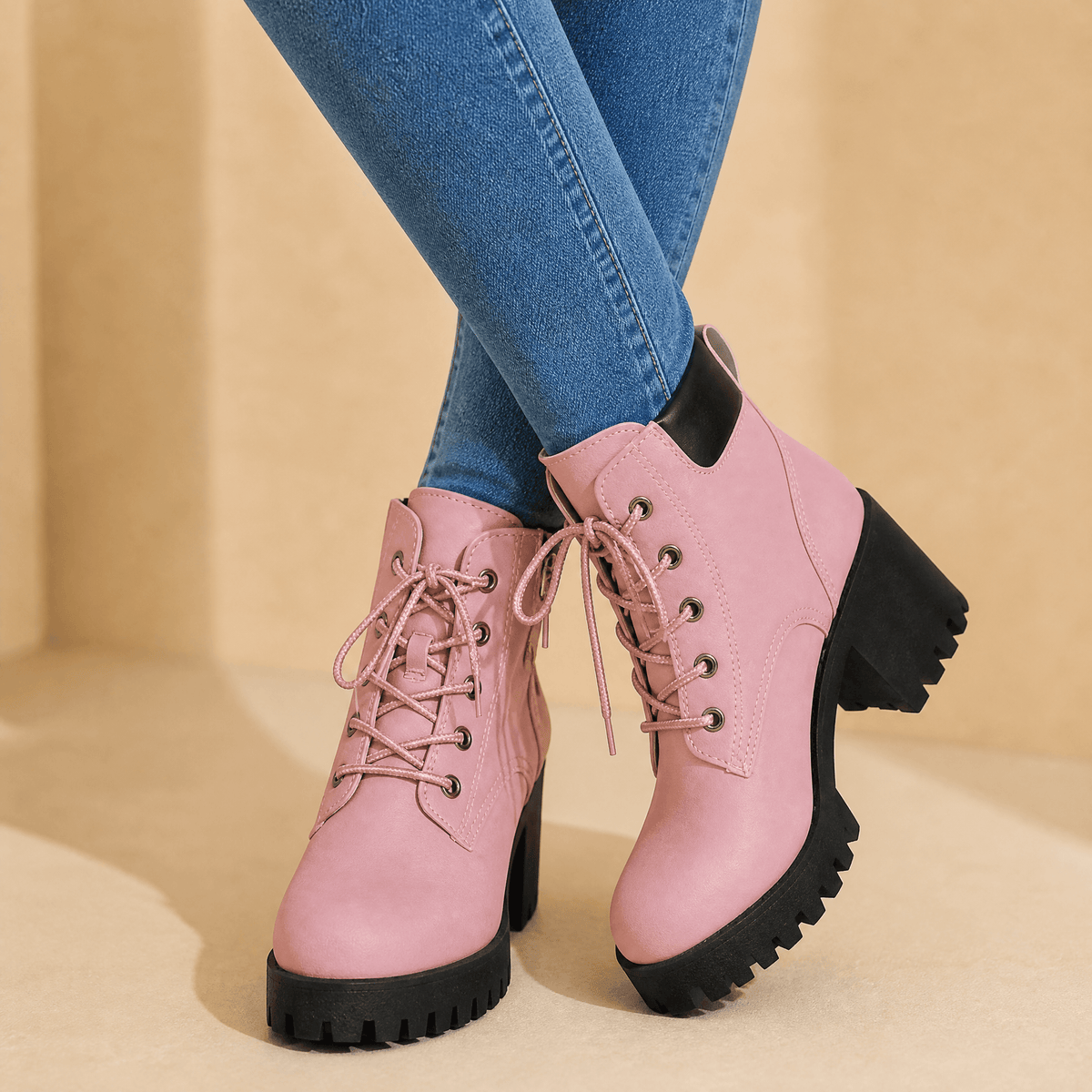 Lightweight Chunky Platform Combat Boots