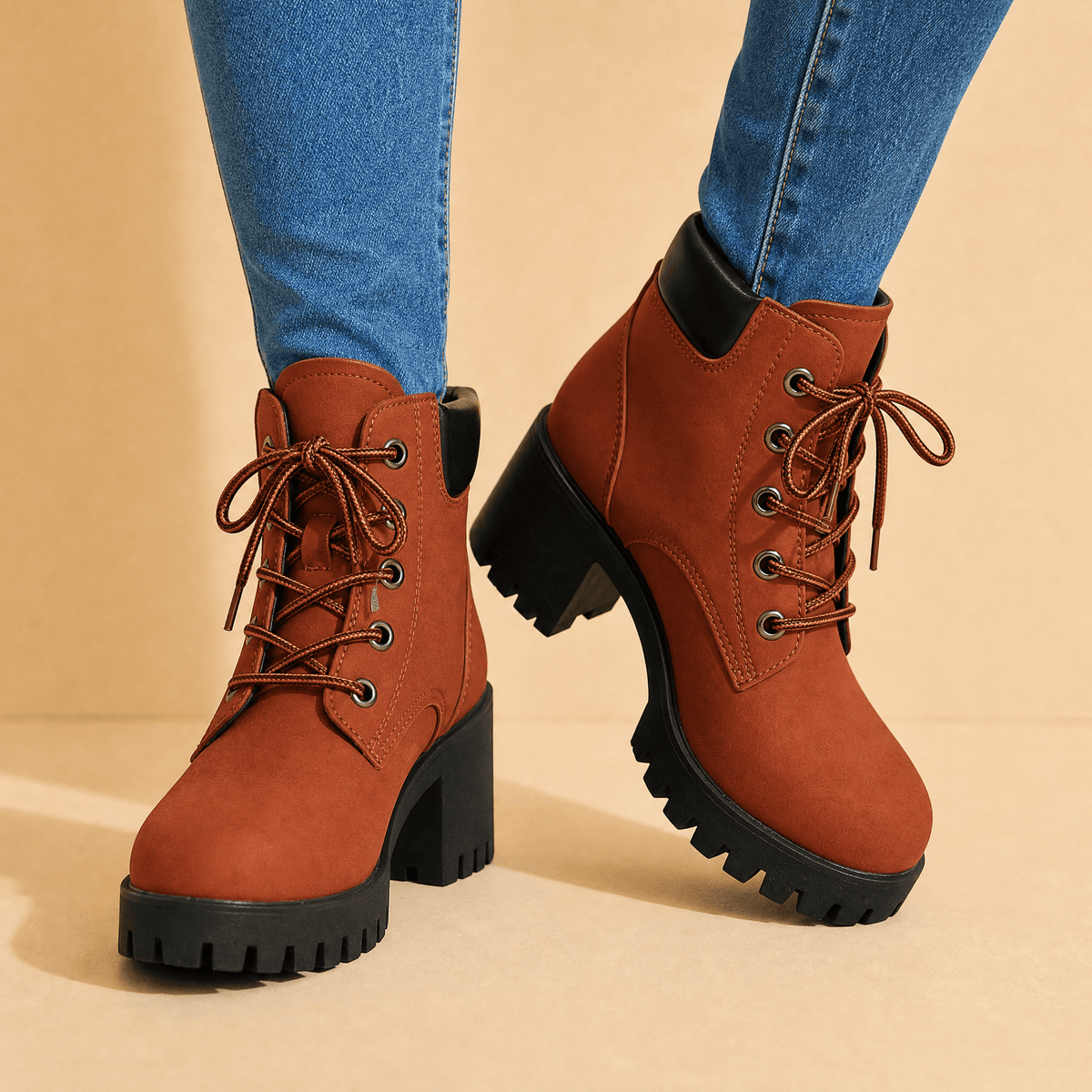 Lightweight Chunky Platform Combat Boots