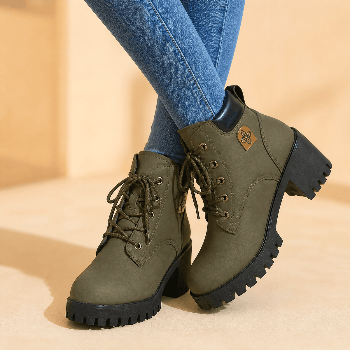 Lightweight Chunky Platform Combat Boots