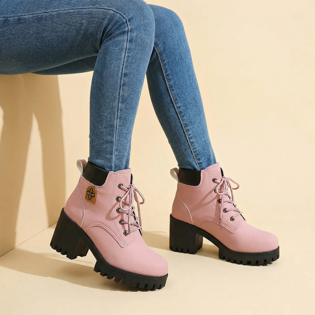 Lightweight Chunky Platform Combat Boots
