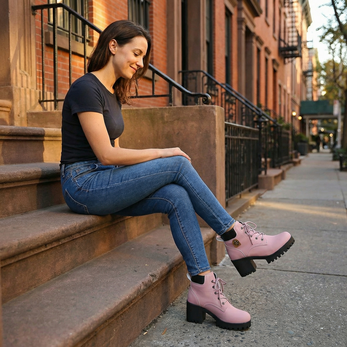 Lightweight Chunky Platform Combat Boots