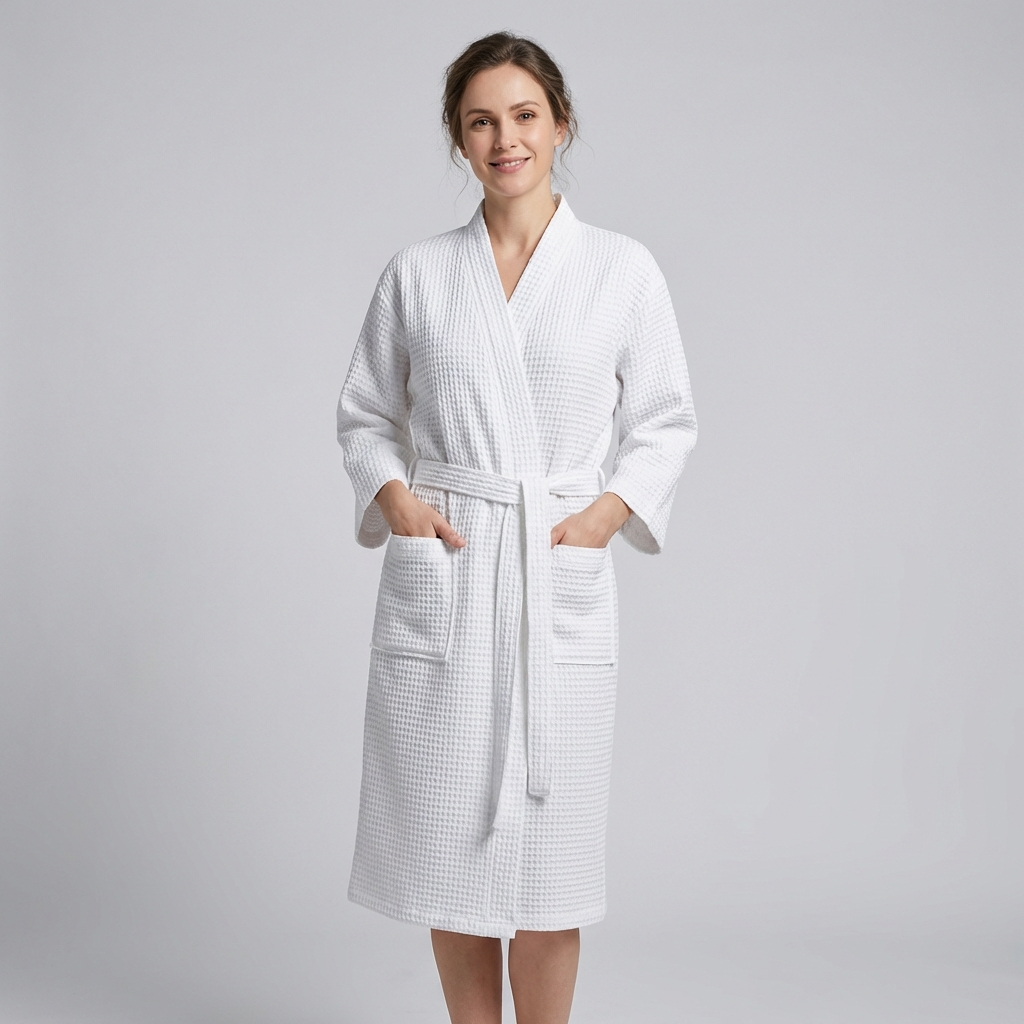 Lightweight Waffle Couples Bathrobe