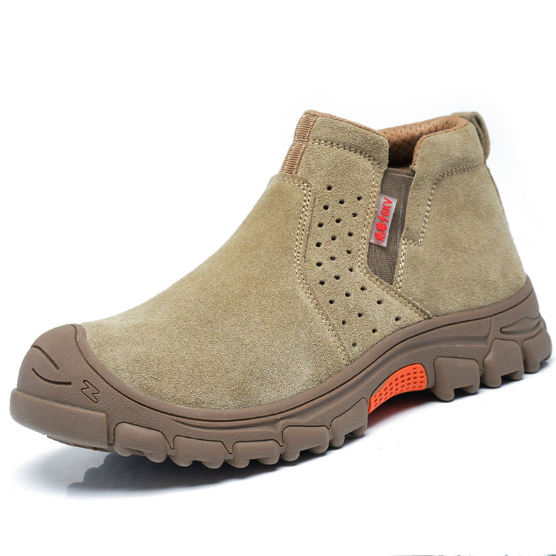 Lightweight Waterproof Khaki Safety Work Boots for Comfort