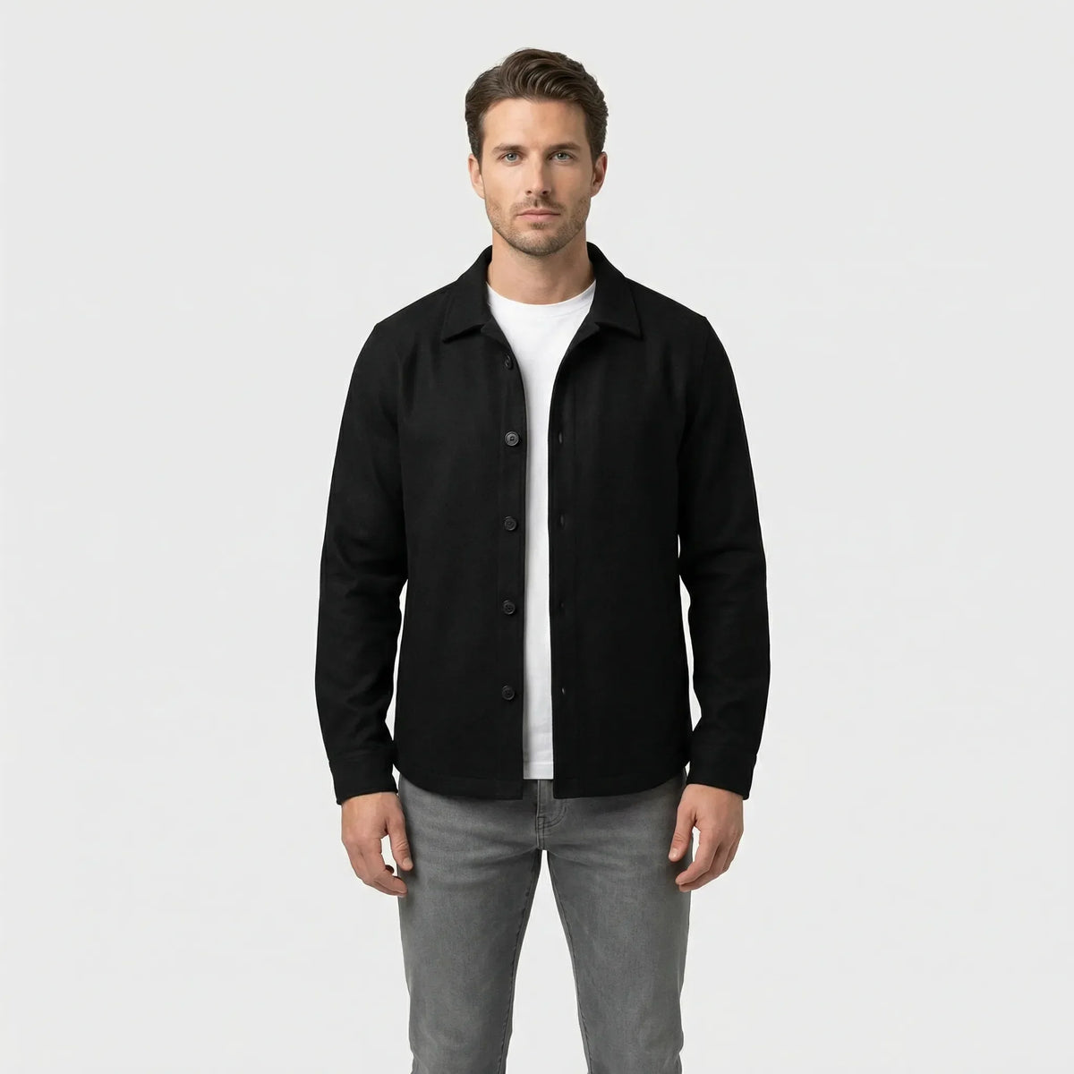 Long-Sleeve Overshirt with Chest Pockets