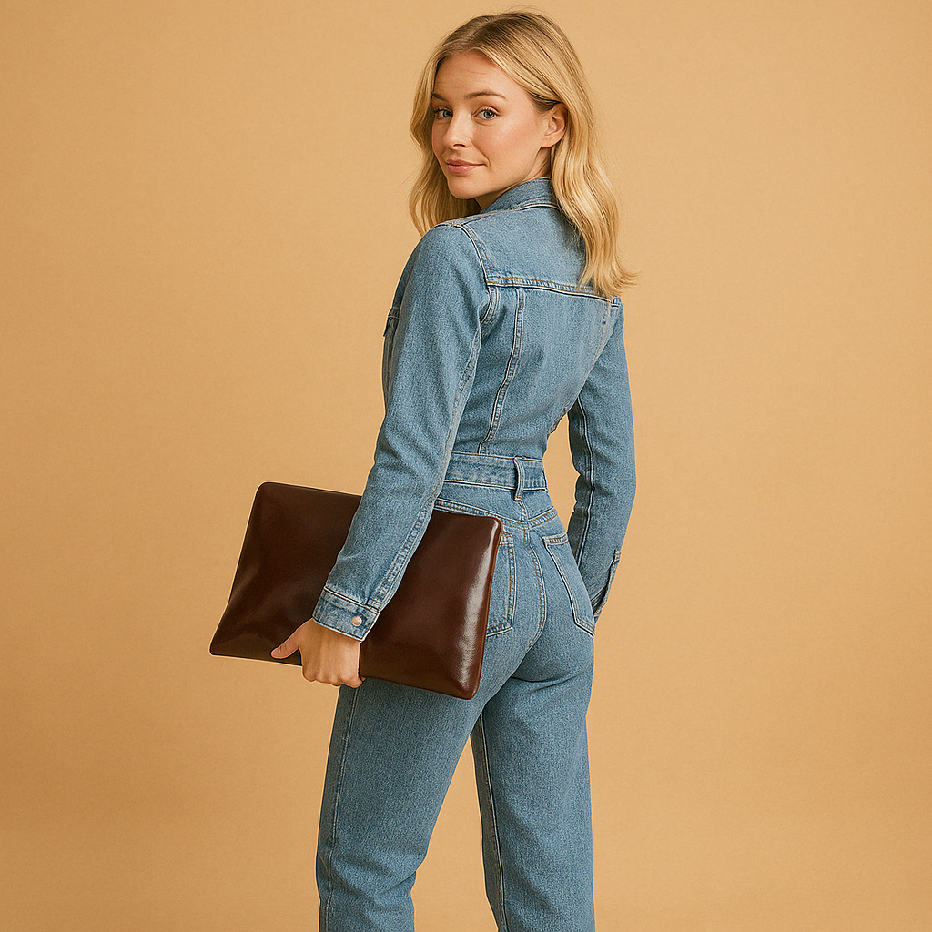 Long-Sleeve Straight-Leg Jumpsuit