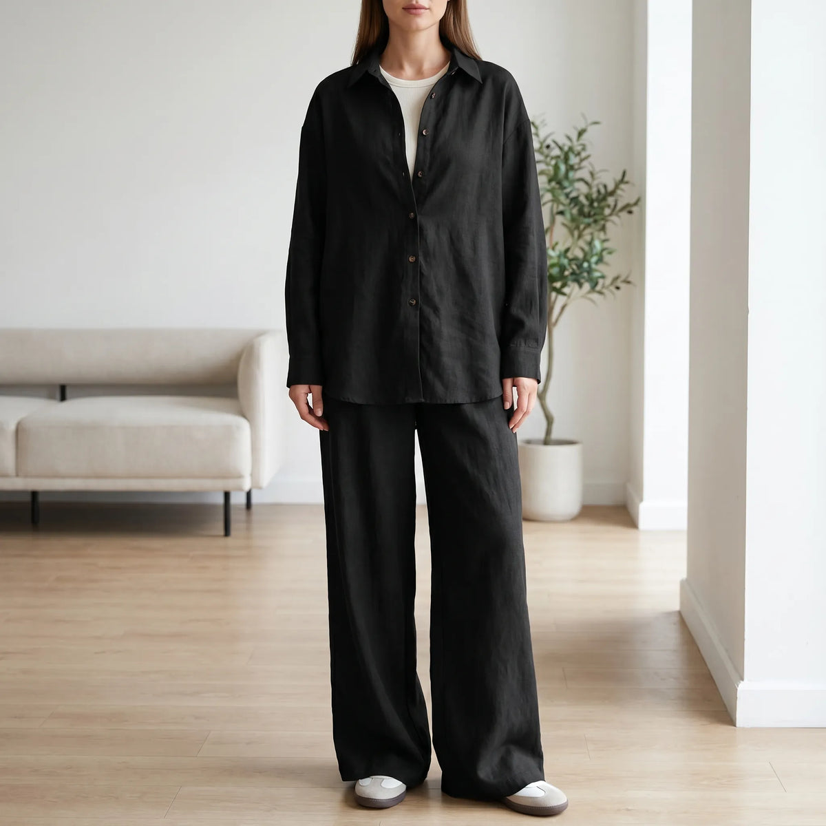 Loose Fit Two-Piece Pant Set