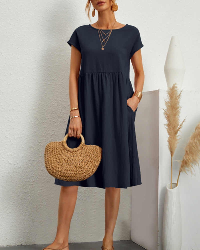 Loose Round-Neck Dress