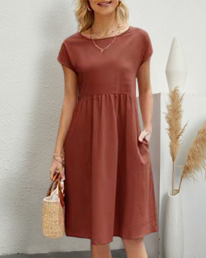 Loose Round-Neck Dress