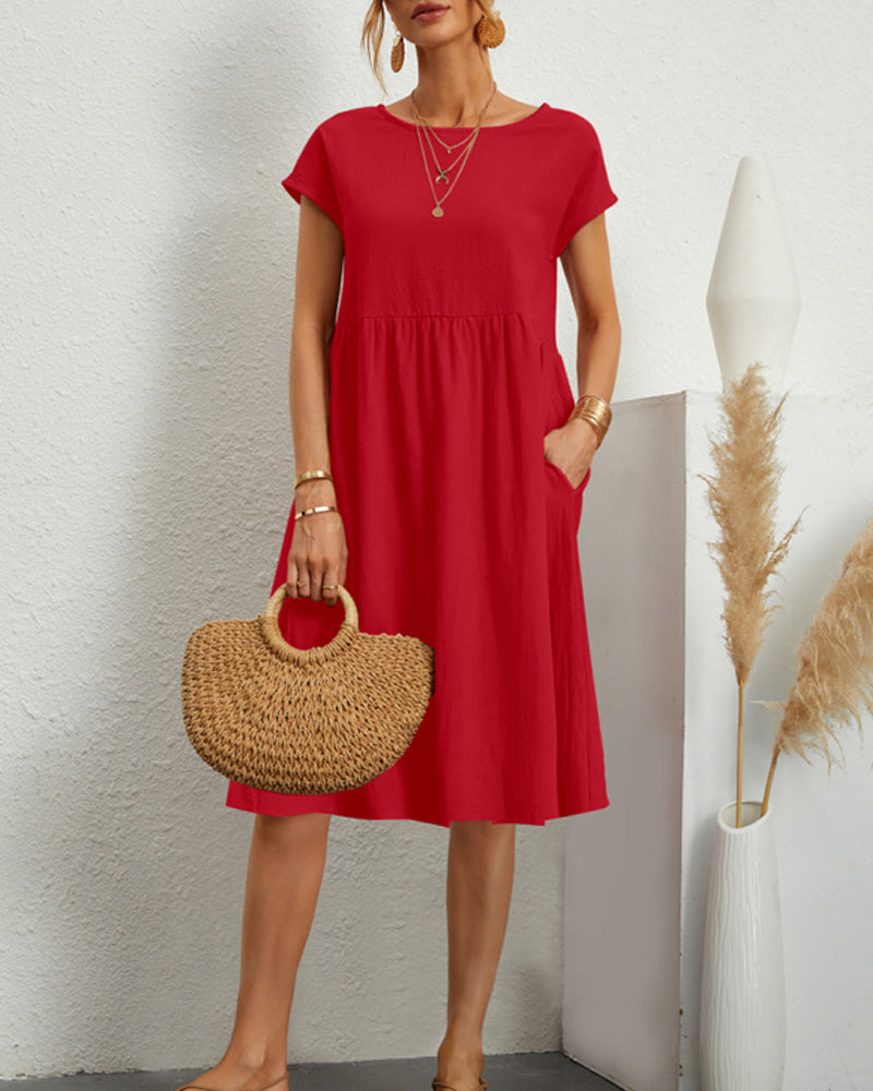 Loose Round-Neck Dress