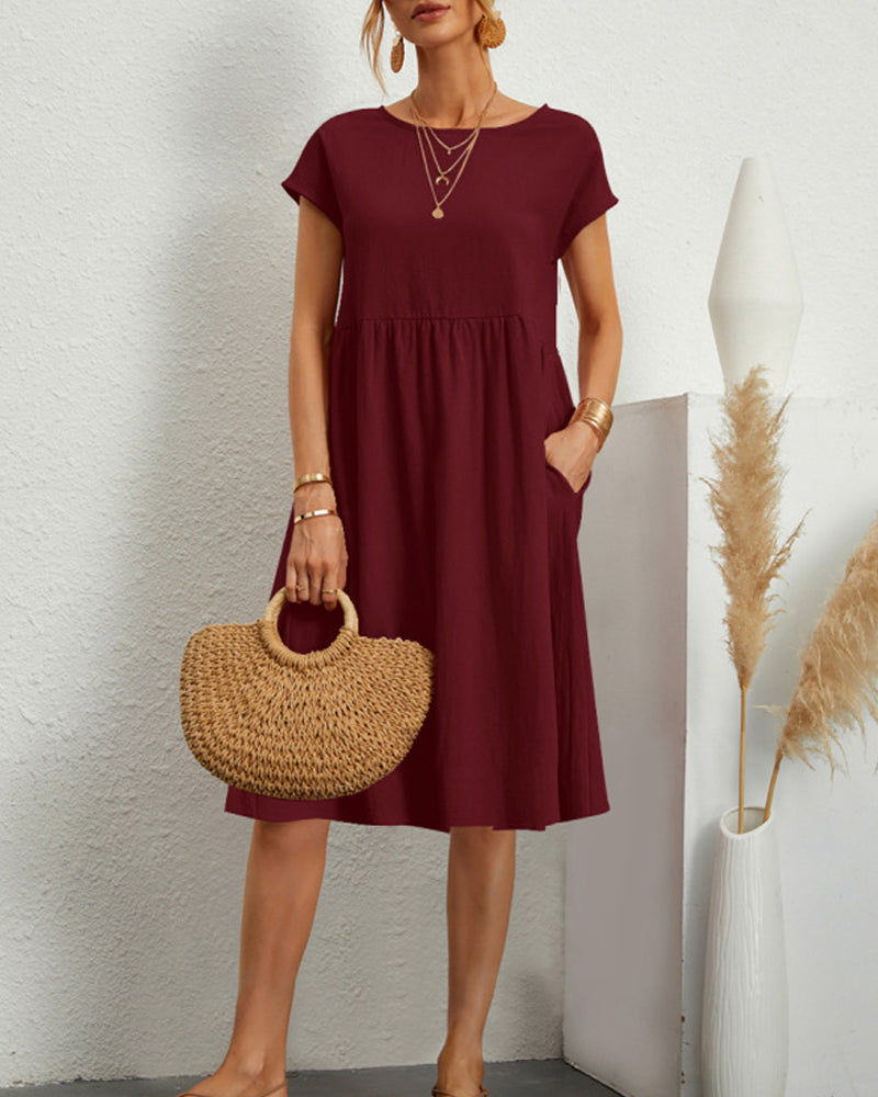 Loose Round-Neck Dress
