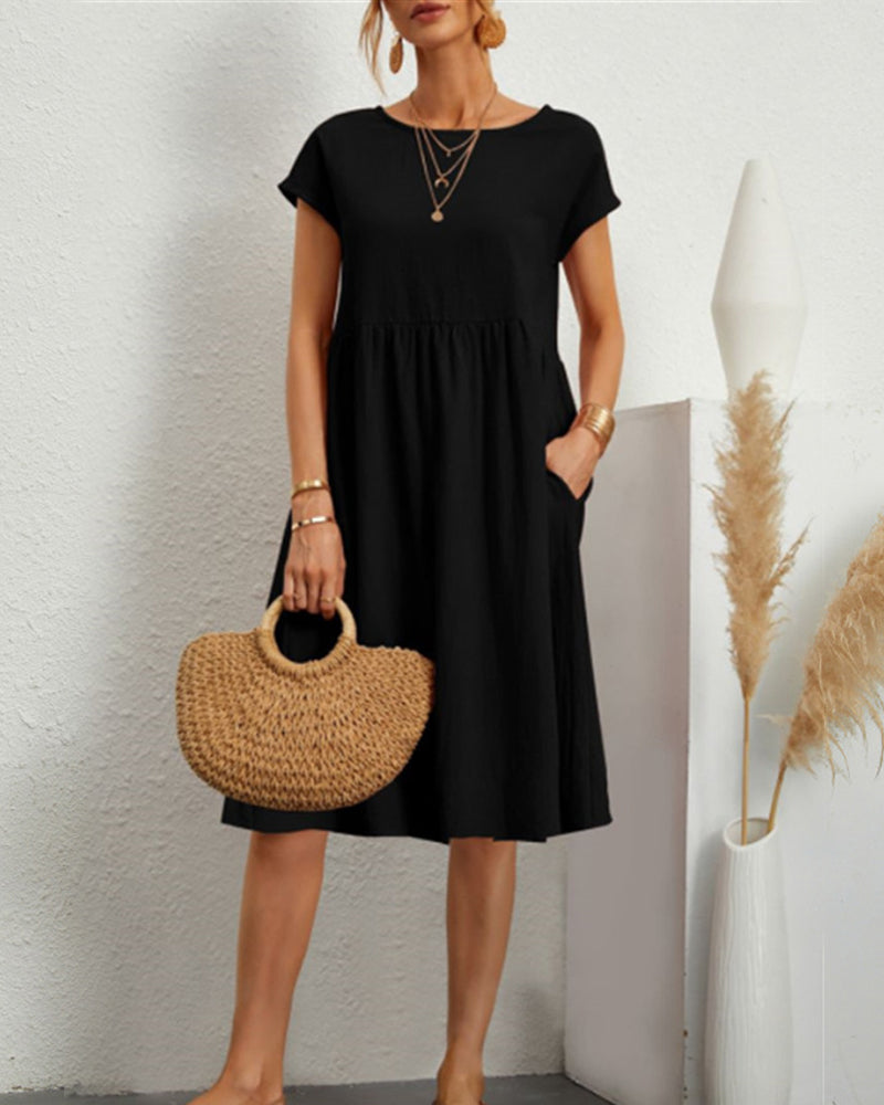 Loose Round-Neck Dress