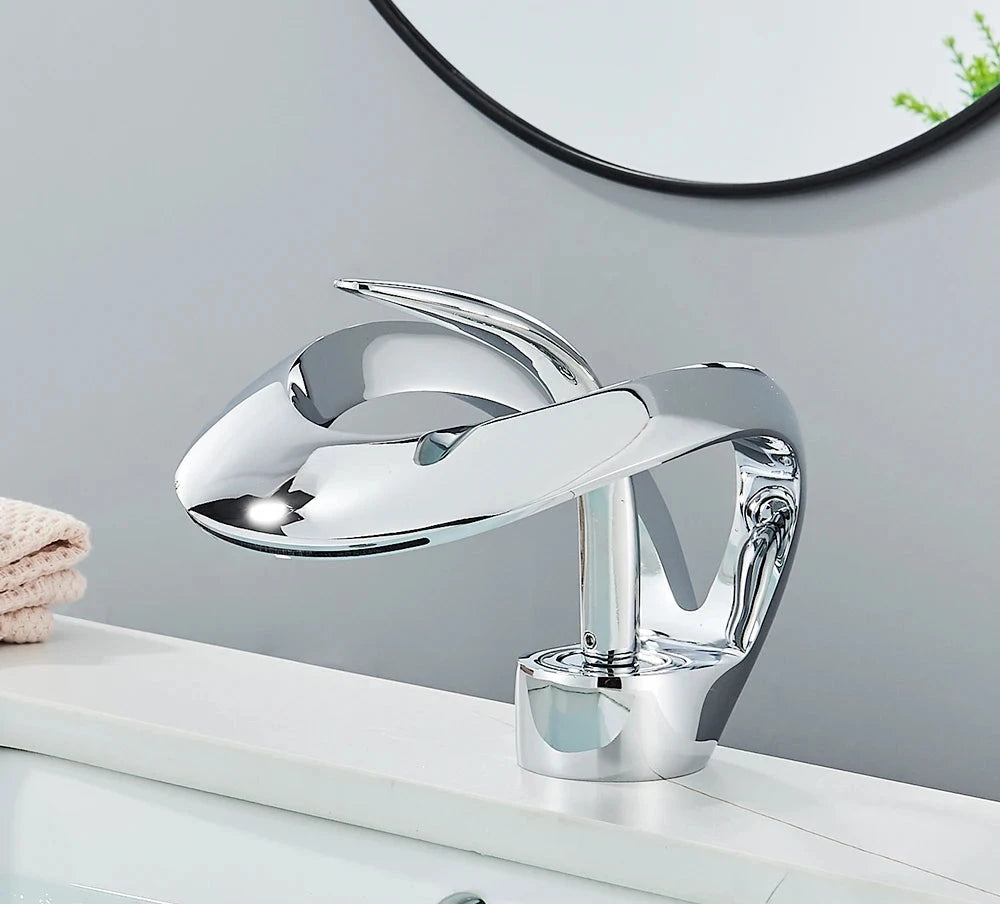 Luxury Bathroom Mixer Tap with Elegant Waterfall Spout