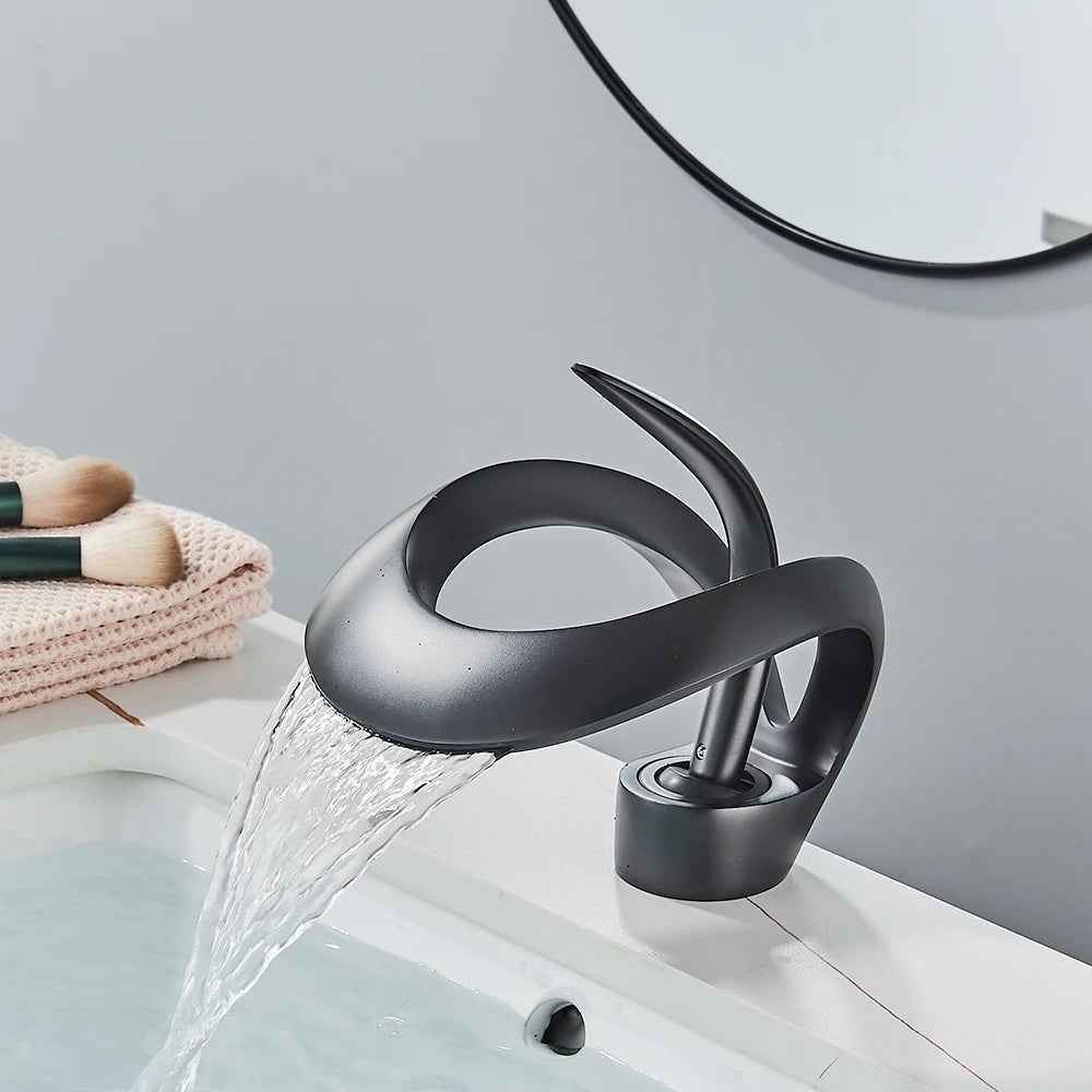 Luxury Bathroom Mixer Tap with Elegant Waterfall Spout