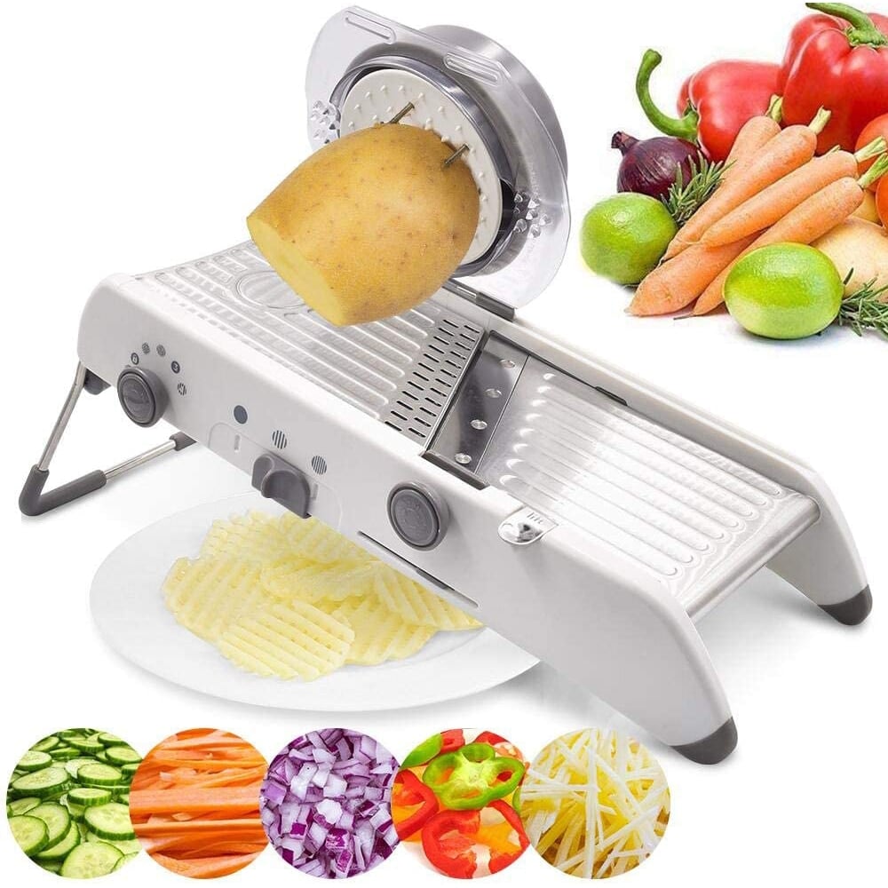 Mandoline Vegetable Slicer with Adjustable Stainless Steel Blades for Precision Cutting