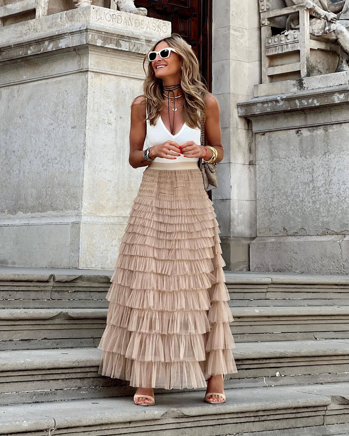 Maxi Skirt with Elastic Waistband