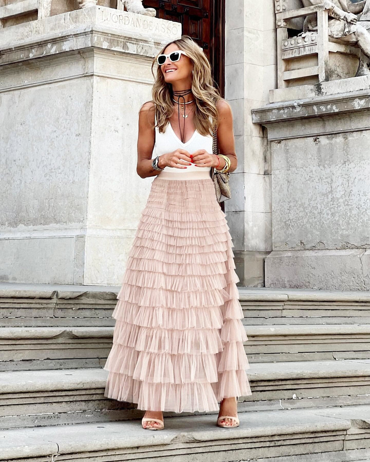 Maxi Skirt with Elastic Waistband