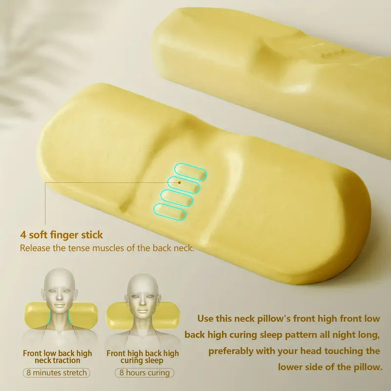 Memory Foam Bolster Sleeping Bed Pillow for Stiff Neck Pain Relief and Support