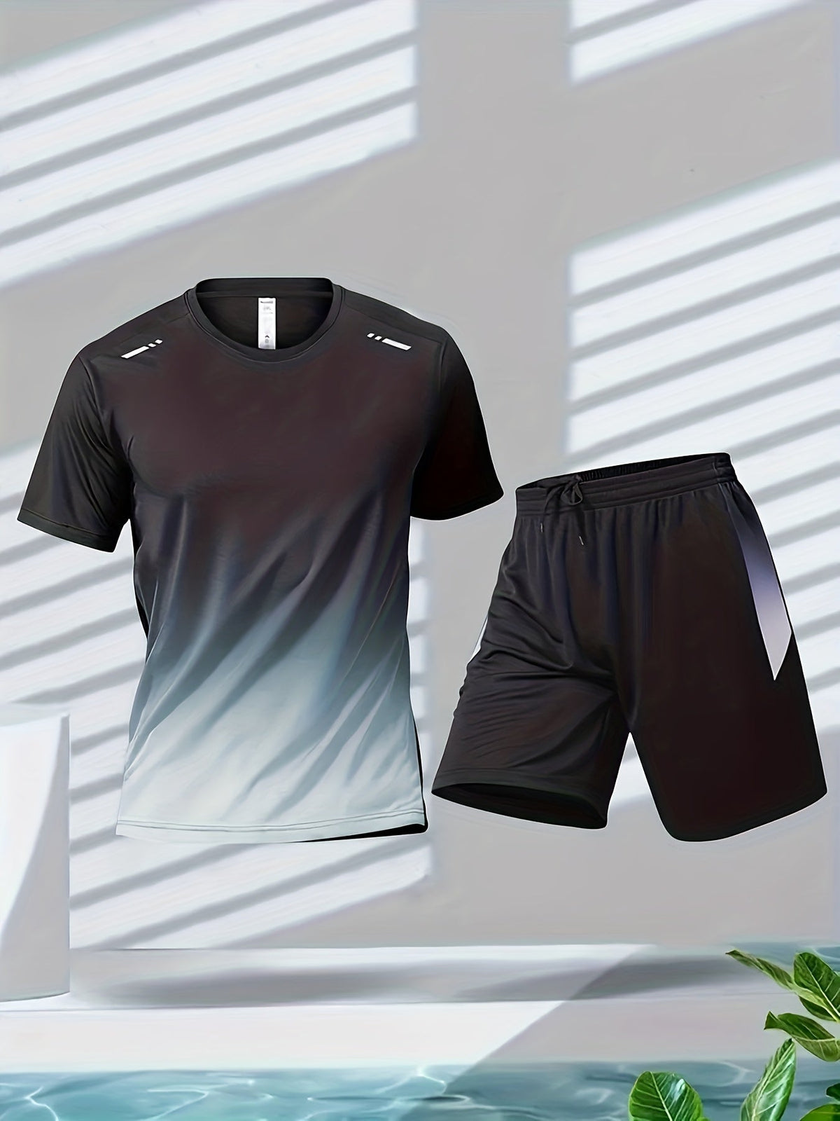 Men's Breathable Sports T-Shirt and Shorts Set