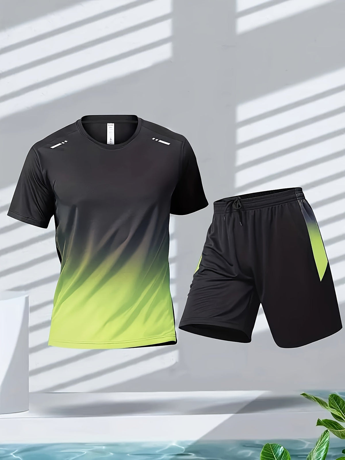 Men's Breathable Sports T-Shirt and Shorts Set