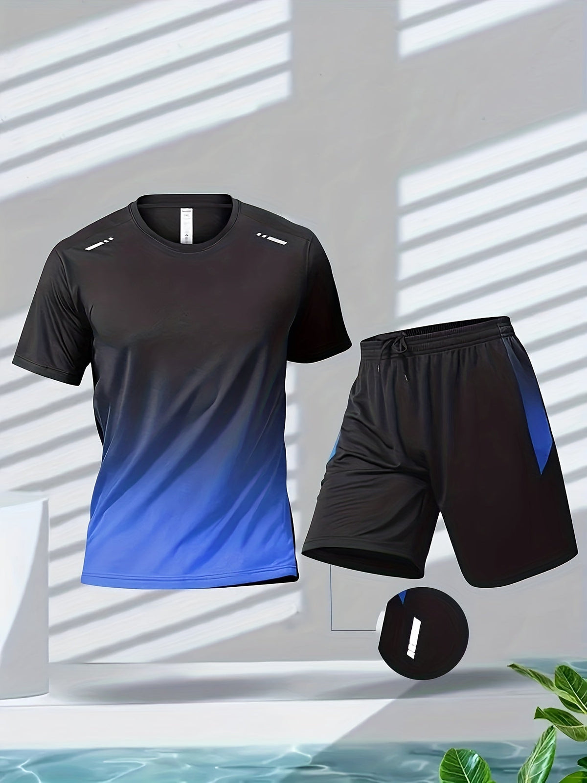 Men's Breathable Sports T-Shirt and Shorts Set