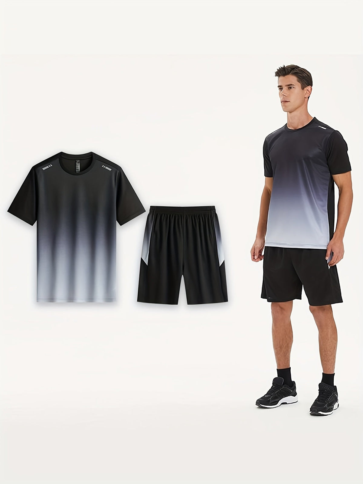 Men's Breathable Sports T-Shirt and Shorts Set