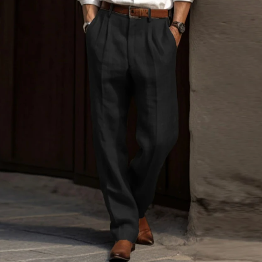 Men's Breezy Linen Trousers with Loose Fit and Summer Comfort – Maro