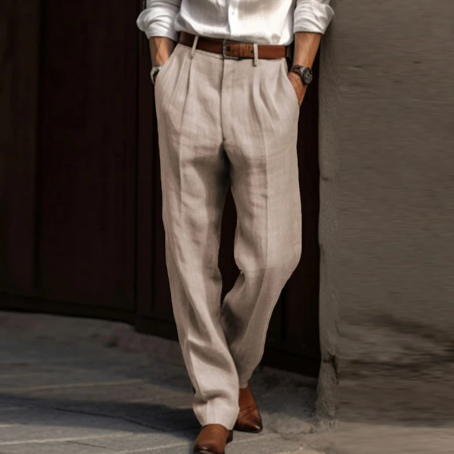 Men's Breezy Linen Trousers with Loose Fit and Summer Comfort – Maro