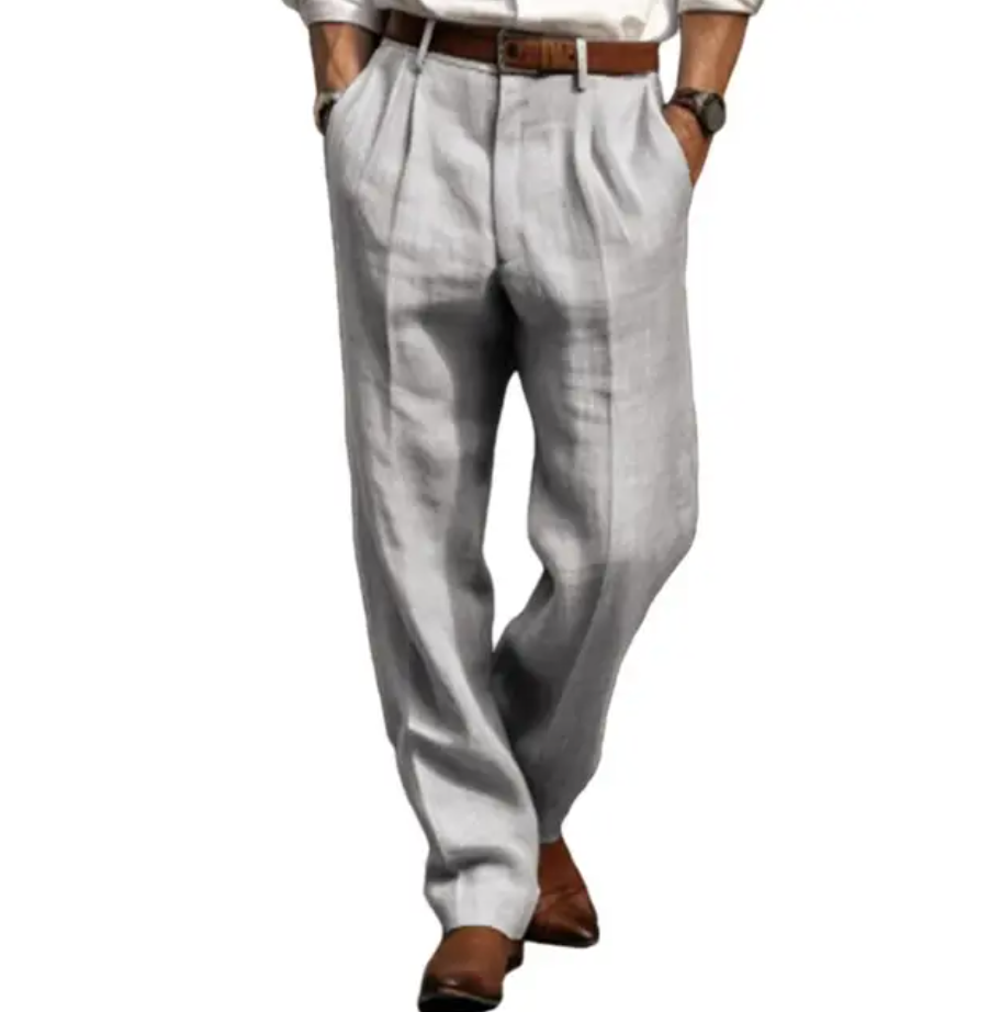 Men's Breezy Linen Trousers with Loose Fit and Summer Comfort – Maro