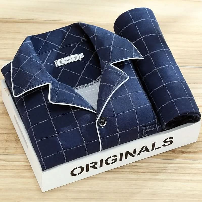 Men's Button-Up Pajama Set – Soft & Breathable Sleepwear