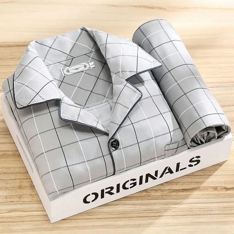 Men's Button-Up Pajama Set – Soft & Breathable Sleepwear